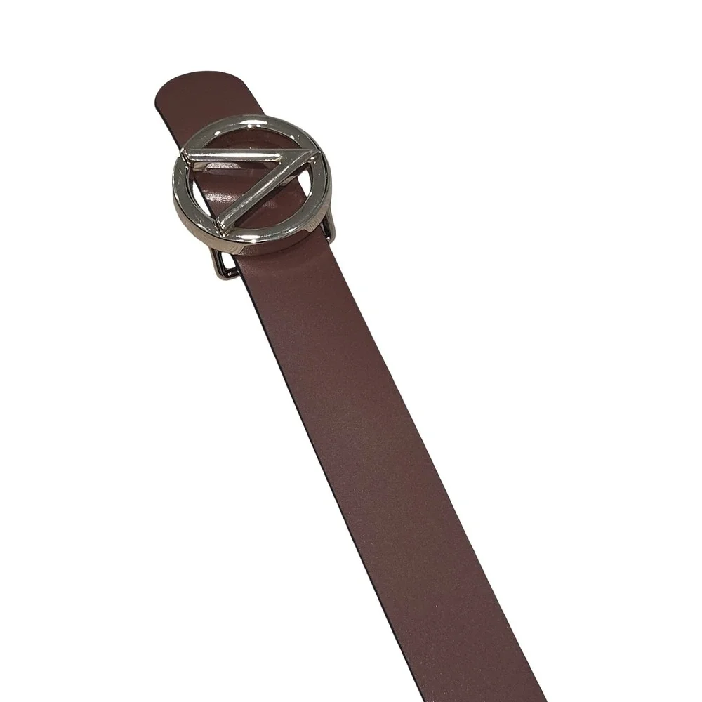 VALENTINO by MARIO VALENTINO Bessy Soave Logo Embossed Leather Belt Size XL